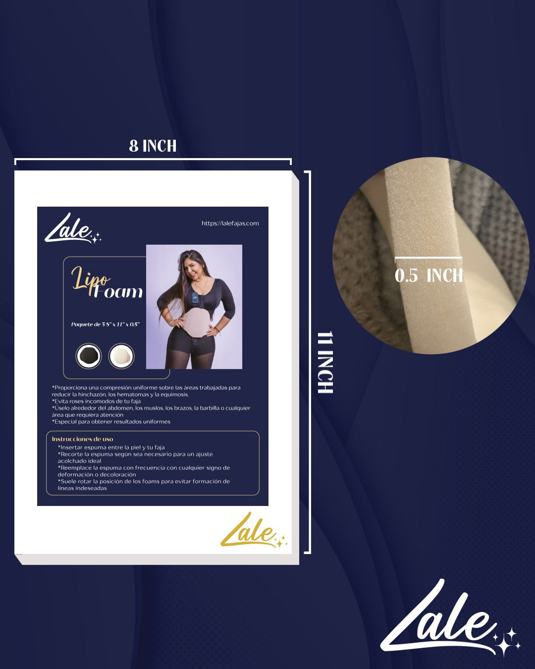 Lale Post Surgery Recovery Foam, Compression Belt Support for Liposuction, Tummy Tuck, BBL