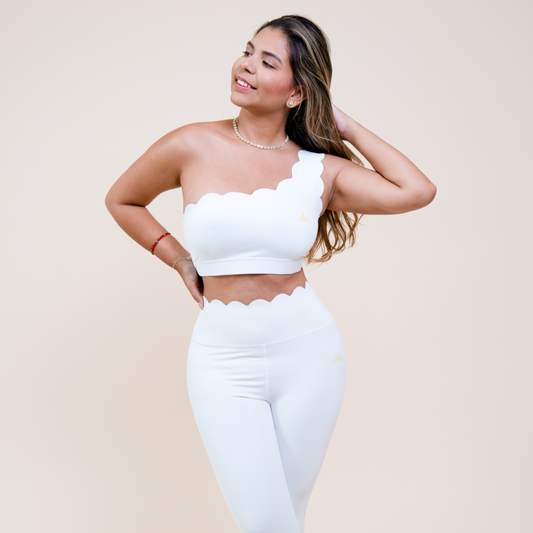 Conjunto moldeador festoneado sin costuras: 2 piezas para entrenar y estar en casa
