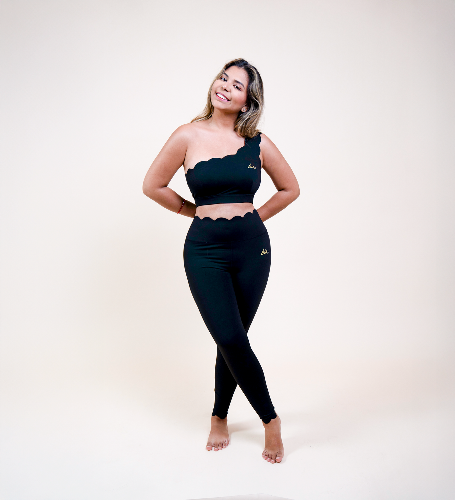 Conjunto moldeador festoneado sin costuras: 2 piezas para entrenar y estar en casa